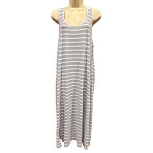 Skin Peri Blue Stripes Raceback Cotton Blend Gown Size 5/XXL